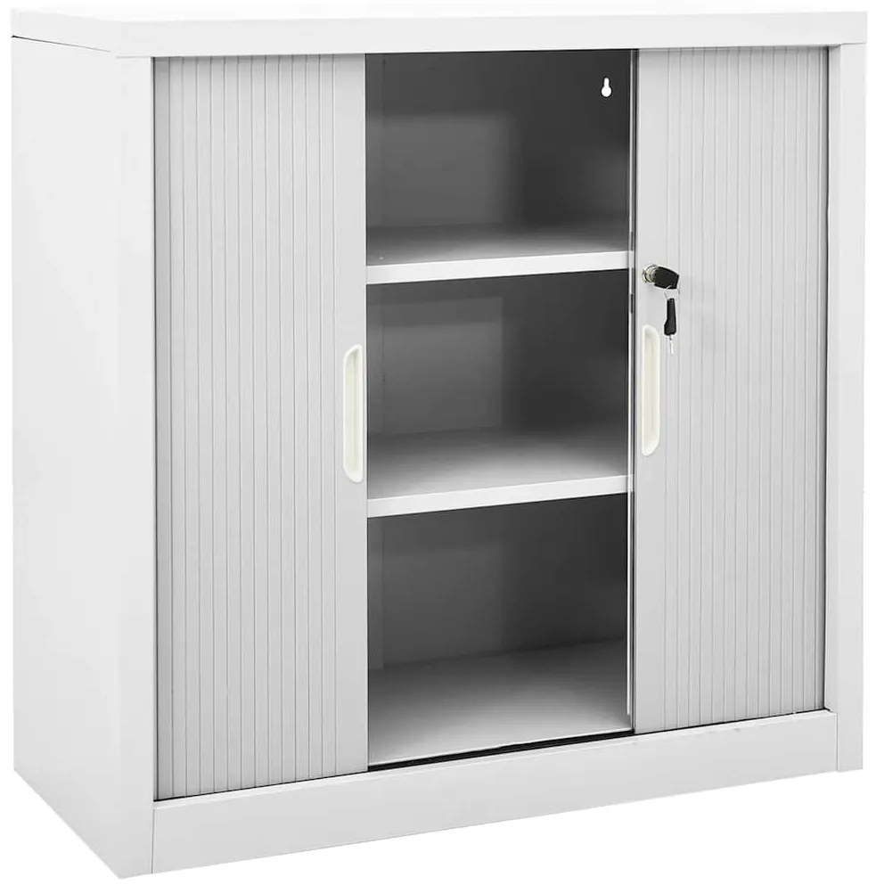 vidaXL Ντουλάπι με Συρόμενη Πόρτα Γκρι 90 x 40 x 90 εκ. Ατσάλινο