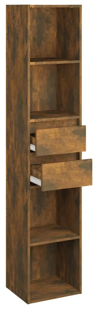 vidaXL Βιβλιοθήκη Καπνιστή Δρυς 36x30x171 εκ. από Επεξεργασμένο Ξύλο