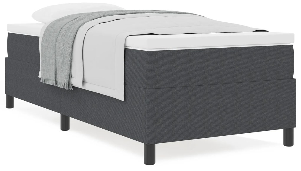 vidaXL Κρεβάτι Box Spring με Στρώμα σε Σκούρο Γκρι, 80x200 cm, βελουτέ ύφασμα