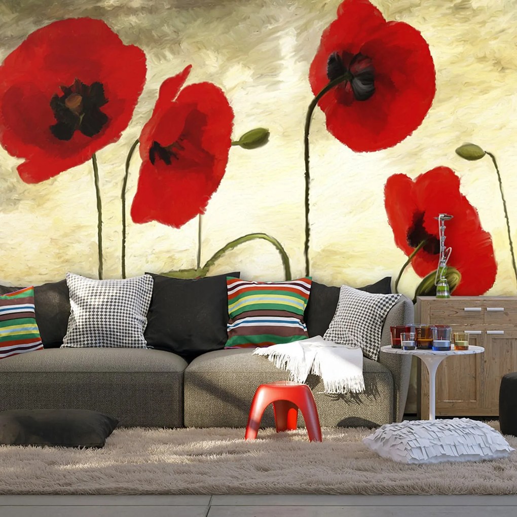 Φωτοταπετσαρία - Golden Field of Poppies 350x270