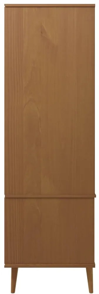 vidaXL Ντουλάπα MOLDE Καφέ 90 x 55 x 175 εκ. από Μασίφ Ξύλο Πεύκου