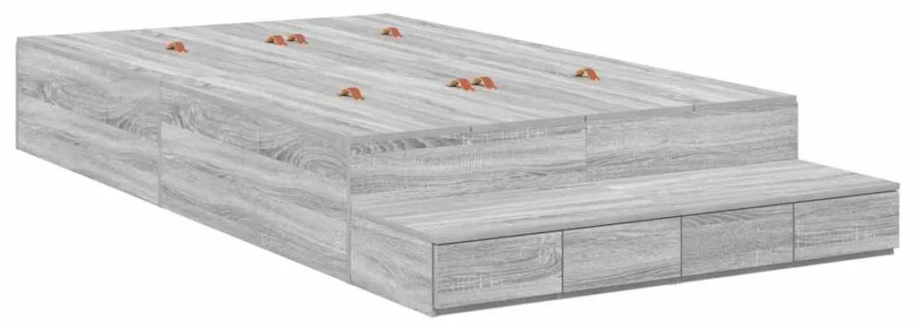 vidaXL Κρεβάτι με αποθηκευτικό χώρο Γκρι sonoma 226.5 x 120 x 31.5 εκ.