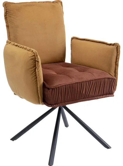 Καρέκλα Περιστρεφόμενη Chelsea Βελούδο Καφέ 65x60x90εκ - Καφέ