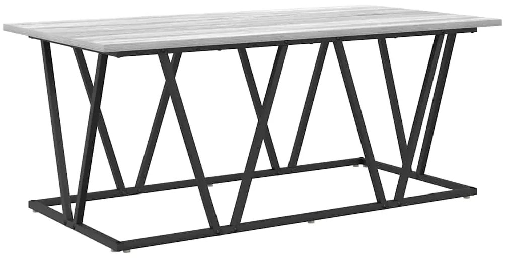 vidaXL Γκρι τραπέζι καφέ 100x50x40 εκ. Φτιαγμένο από επεξεργασμένο ξύλο και μέταλλο