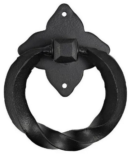 Roline Κ323 Κρίκος Εξώπορτας από Μέταλλο Μαύρος Φ145mm