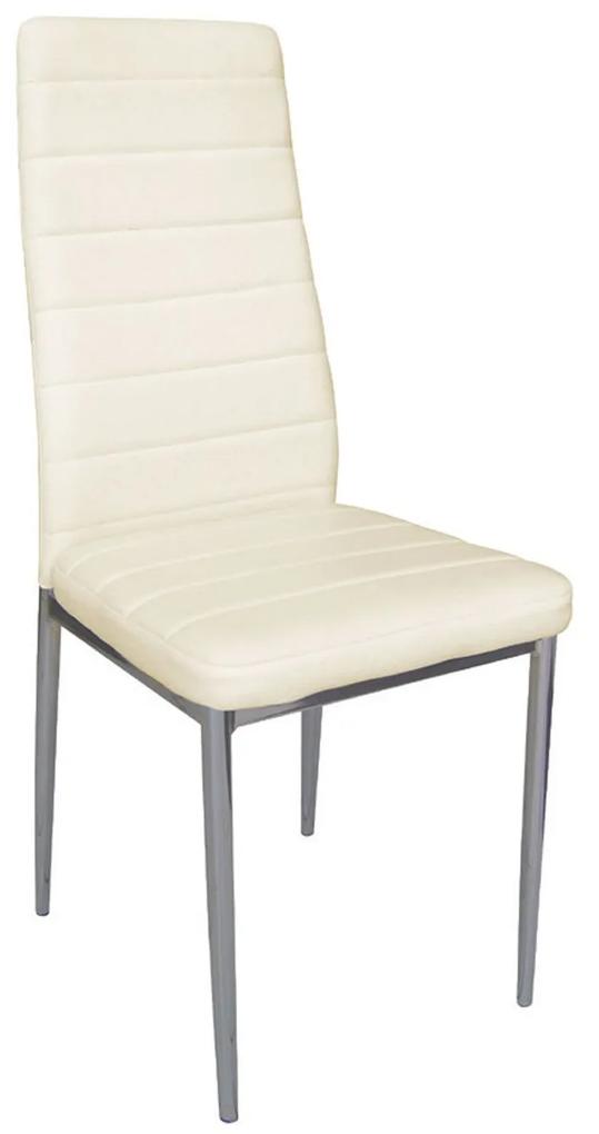 Καρέκλα Jetta-I Ecru . ΕΜ966,1 40X50X95 cm Σετ 6τμχ Μέταλλο,Τεχνόδερμα