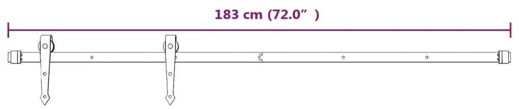 Συρόμενη Μεσόπορτα με Μηχανισμό 70 x 210 εκ. Μασίφ Ξύλο Πεύκου - Καφέ