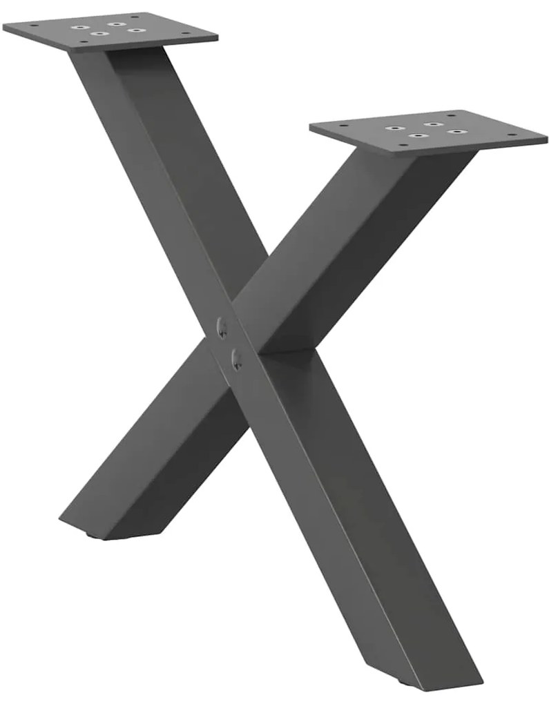 vidaXL Πόδια Τραπεζιού Σαλονιού σε Σχήμα Χ, 2 τεμ. Ανθρακί 60x(30-31) εκ. Ατσάλι
