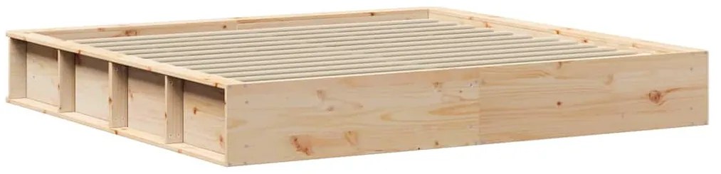 vidaXL Σκελετός Κρεβατιού με αποθήκευση Καφέ 200 x 200 cm Ξύλο πεύκου