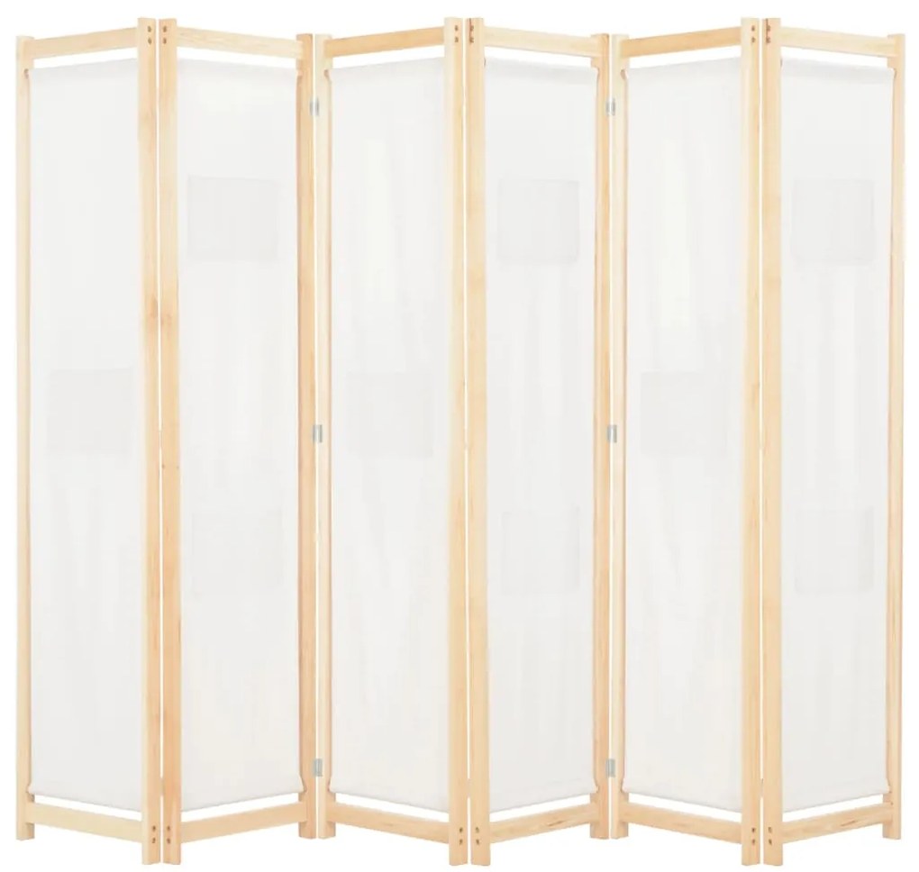 vidaXL Διαχωριστικό Δωματίου με 6 Πάνελ Κρεμ 240x170x4 εκ. Υφασμάτινο