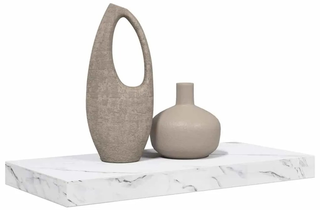 vidaXL Ράφι Τοίχου Λευκό Μάρμαρο 50 x 23 x 4 εκ. Επεξεργασμένο ξύλο