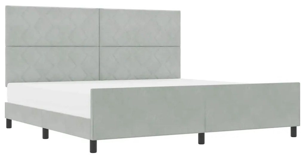 vidaXL Σκελετός Κρεβατιού Ανοιχτό γκρι 200 x 200 cm Βελούδο