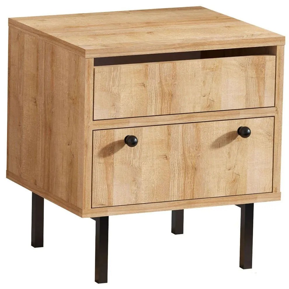 Κομοδίνο Pedro 793ELG3404 45x50x40cm Oak-Black