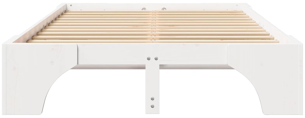 vidaXL Κρεβάτι Λευκό Ξύλο 120 x 200 cm Ανθεκτικό Σύγχρονο