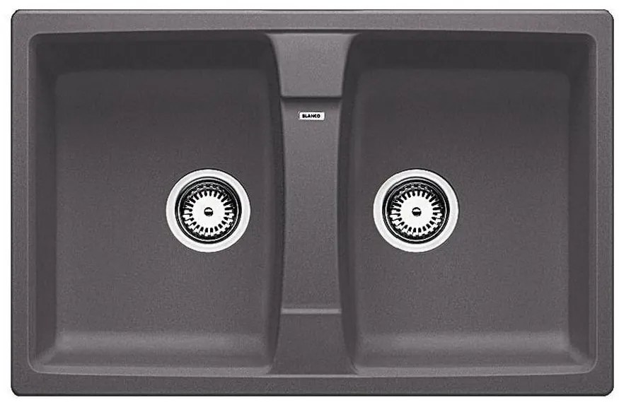 Blanco Lexa 8 Rock Grey SILGRANIT™ PuraDur™ Γρανιτένιος Νεροχύτης Ένθετος με 2 Γούρνες 78x50cm