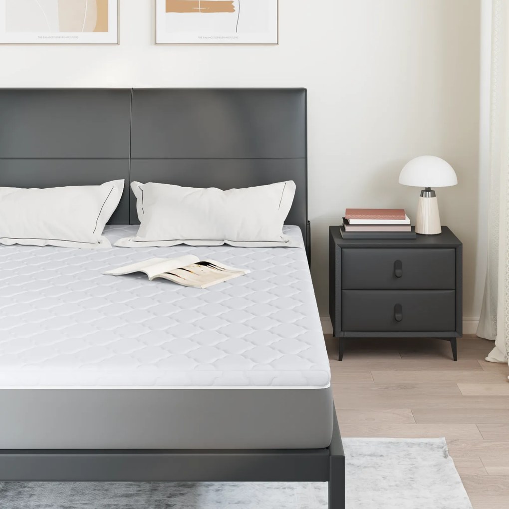 vidaXL Στρώματα Λευκό 140 x 190 cm Πολυεστέρας χωρίς κόλλα