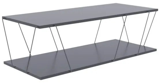 Tραπέζι σαλονιού Tars Pakoworld γκρι-μαύρο 120x48x30εκ 304-000002-304-000002-Γκρι 304-000002