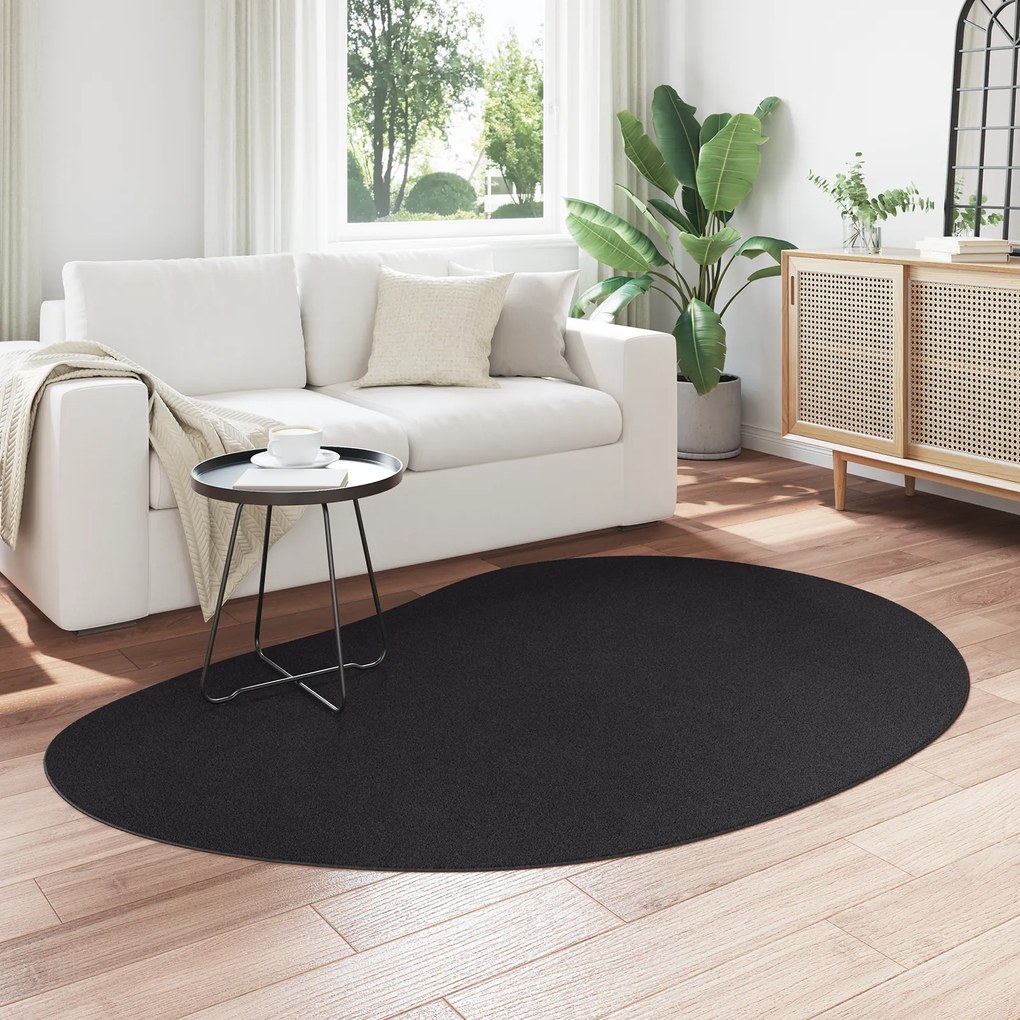 vidaXL Χαλί Μαύρο 140x200 εκ. Πολυεστέρα Αντιολισθητικό
