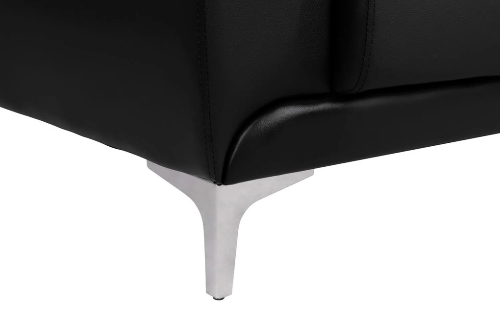 Καναπές Διθέσιος KΕΝΖΙΕ με PU Μαύρο 142x81x81 εκ. 142x81x81 εκ.