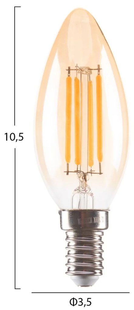 Λαμπτήρας Led Filament 4W E14 3000K Χρυσό Dimmable