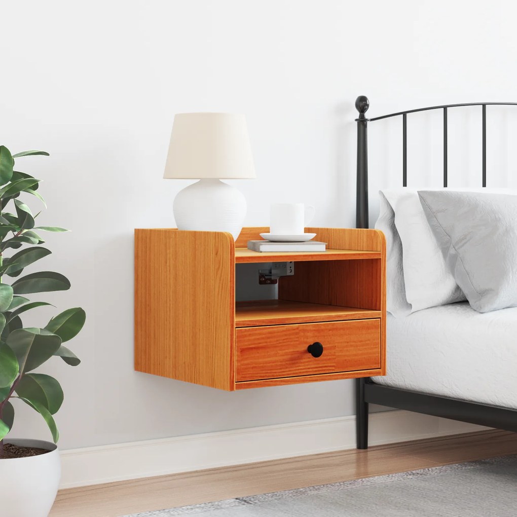 vidaXL Κομοδίνο Καφέ κεριού 38 x 36 x 29.5 εκ Συμπαγές ξύλο πεύκου