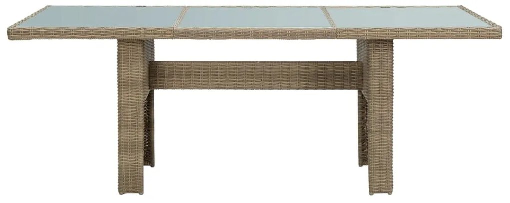 vidaXL Τραπεζαρία Κήπου Καφέ 200x100x74 εκ. από Γυαλί/Συνθετικό Ρατάν