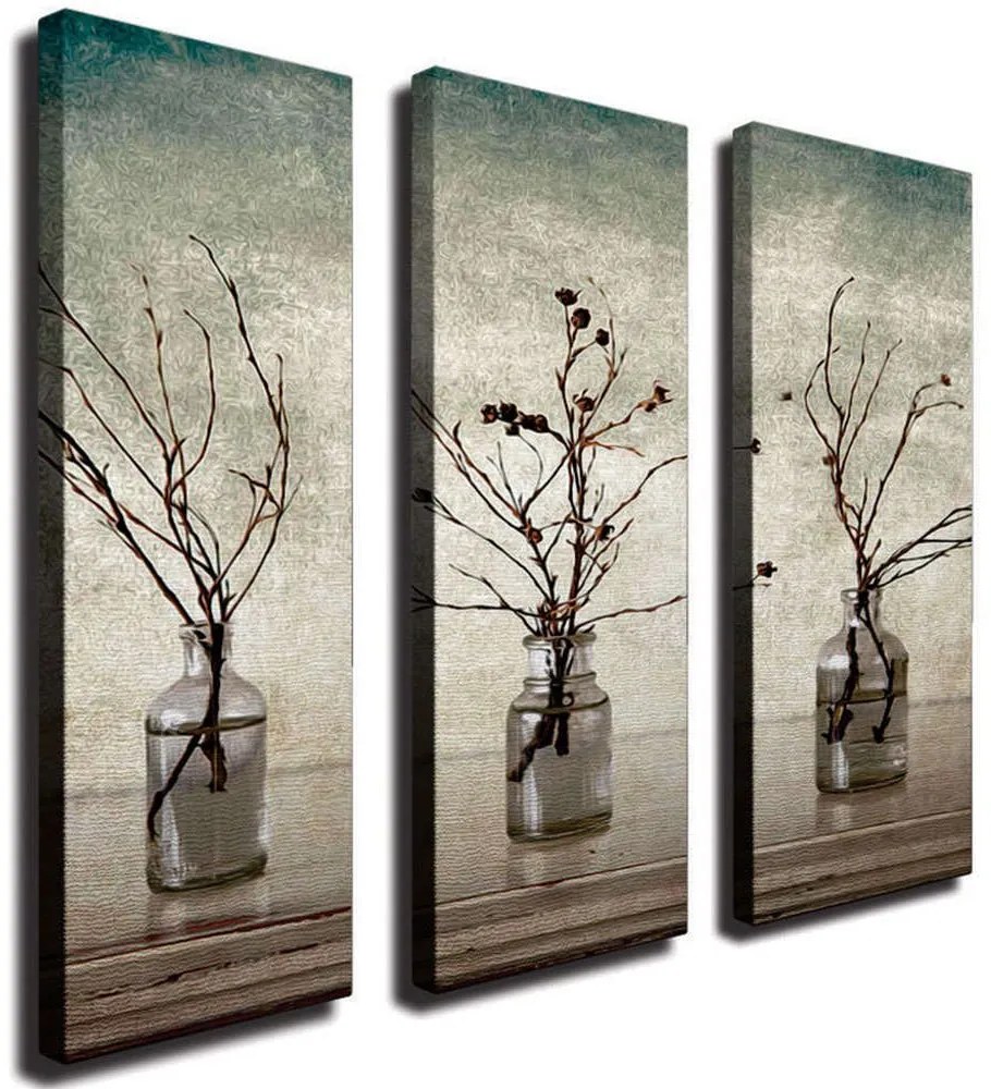 Πίνακας Καμβάς (Σετ 3Τμχ) 265VGA1159 20x70cm Multi Wallity Κάθετοι Wood, Canvas