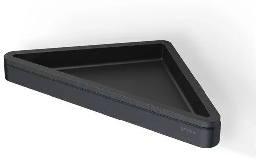 Geesa Frame 8803-400 Black Matt Γωνιακή Εταζέρα με Σχισμή Αποστράγγισης 23x17x2,5 cm