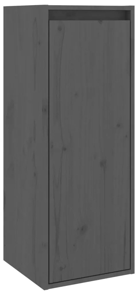 vidaXL Ντουλάπια Τοίχου 2 τεμ. Γκρι 30x30x80 εκ από Μασίφ Ξύλο Πεύκου