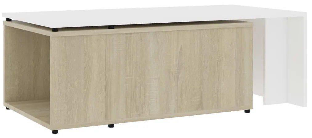 vidaXL Τραπεζάκι Σαλονιού Λευκό/Sonoma Δρυς 150x50x35 εκ. Μοριοσανίδα