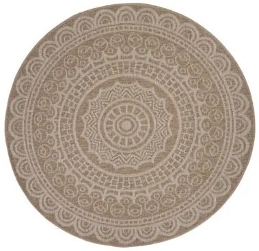 Ψάθινο Χαλί Avanos  8893 White Στρόγγυλο Round 200 x 200
