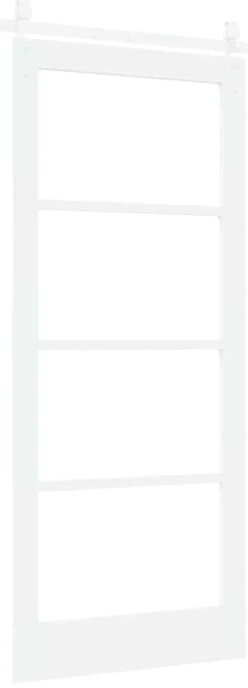 vidaXL Ολισθητή Πόρτα Λευκό 86 x 198.5 cm Ξύλο και μέταλλο