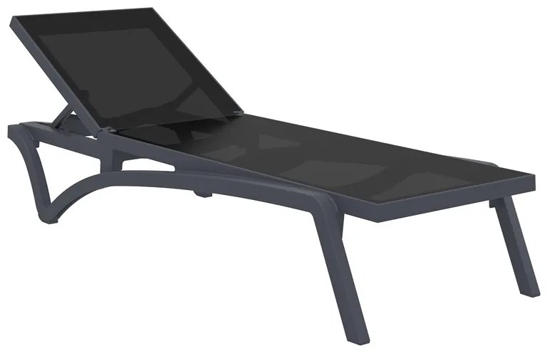 PACIFIC ΞΑΠΛΩΣΤΡΑ DARK GREY/BLACK ΠΟΛ/ΝΙΟΥ SIESTA 193X68X35εκ.