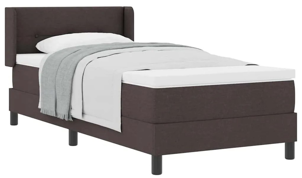 vidaXL Κρεβάτι box spring με στρώμα με στρώμα Σκούρο Καφέ 100 x 200 cm
