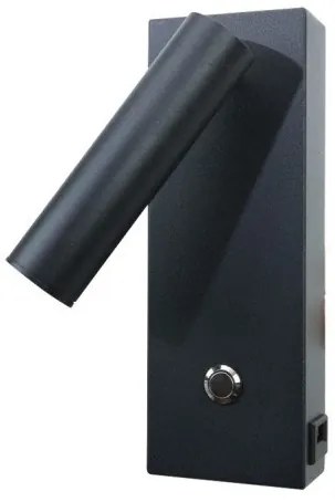 Σποτ Φωτιστικό Τοίχου 43037 μεταλλικό με θύρα USB Inlight-43037-BL-Μαύρο 43037-BL
