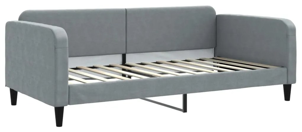 vidaXL Καναπές Κρεβάτι με Στρώμα Ανοιχτό Γκρι 100 x 200 εκ. Υφασμάτινο