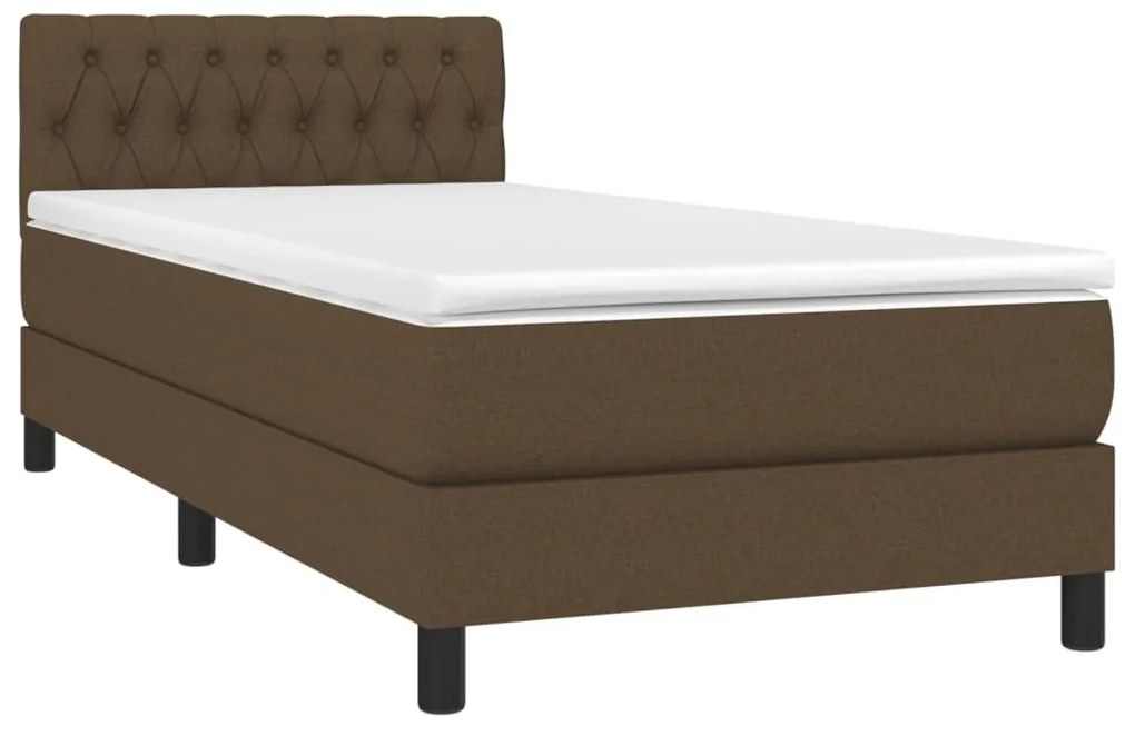 ΚΡΕΒΑΤΙ BOXSPRING ΜΕ ΣΤΡΩΜΑ ΣΚΟΥΡΟ ΚΑΦΕ 100X200 ΕΚ. ΥΦΑΣΜΑΤΙΝΟ 3140276