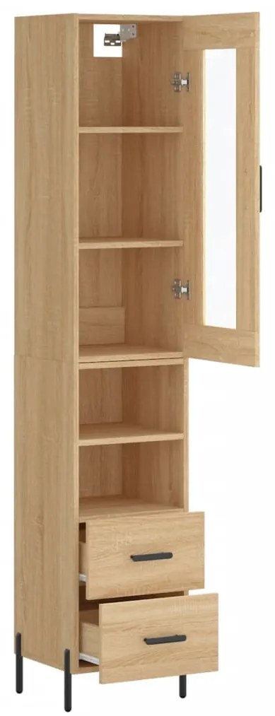 vidaXL Μπουφές Sonoma δρυς 34,5 x 34 x 180 εκ. από Επεξεργασμένο Ξύλο