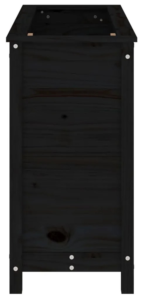 Ζαρντινιέρα Υπερυψωμένη 119,5x40x78 εκ. από Μασίφ Ξύλο Πεύκου - Μαύρο