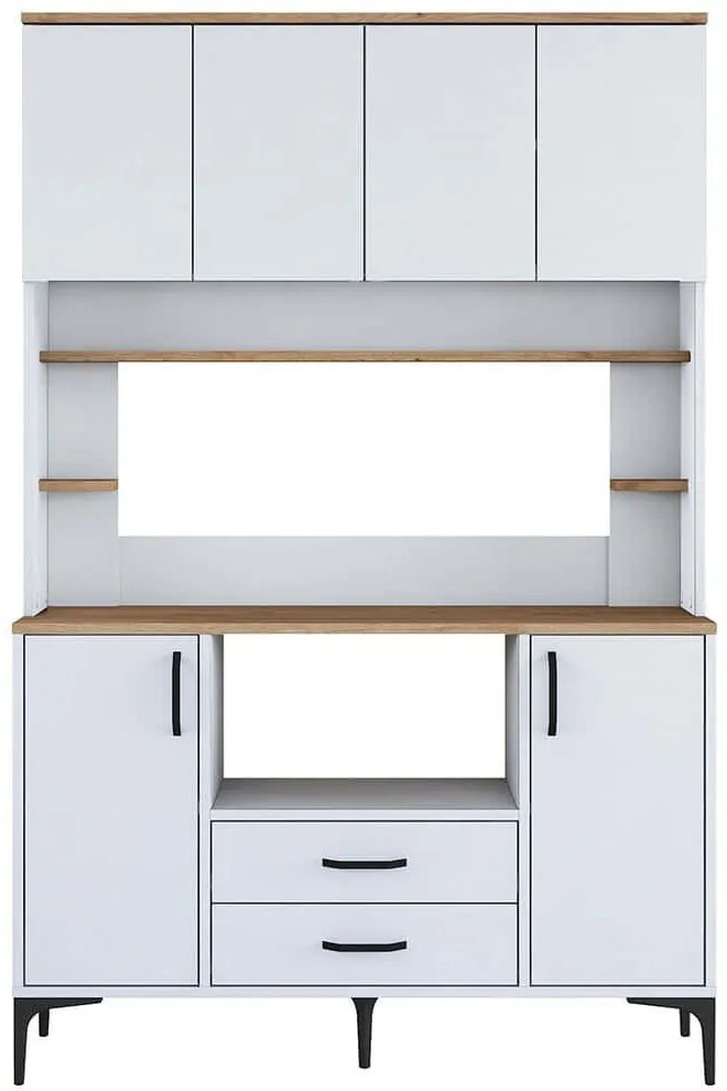 Ντουλάπι Κουζίνας 893RAN4959 120x40x184,2cm White-Oak Μοριοσανίδα, Μελαμίνη