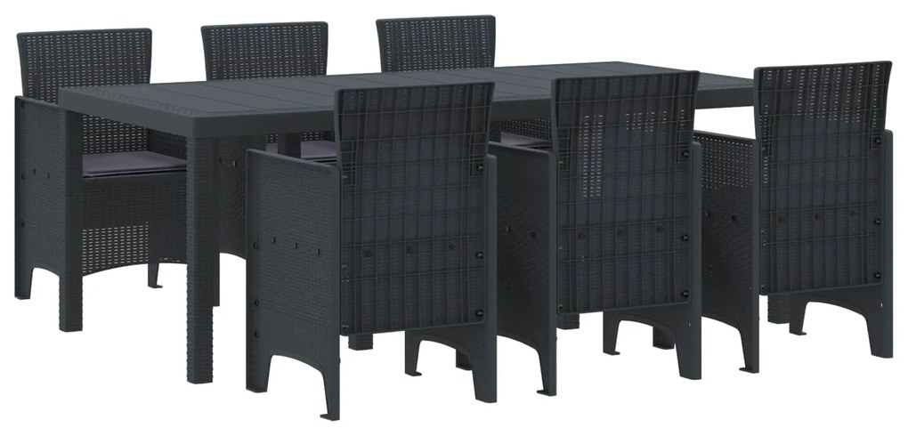 Σέτ φαγητού για κήπο 7 pcs Ανθρακί Πολυπροπυλένιο