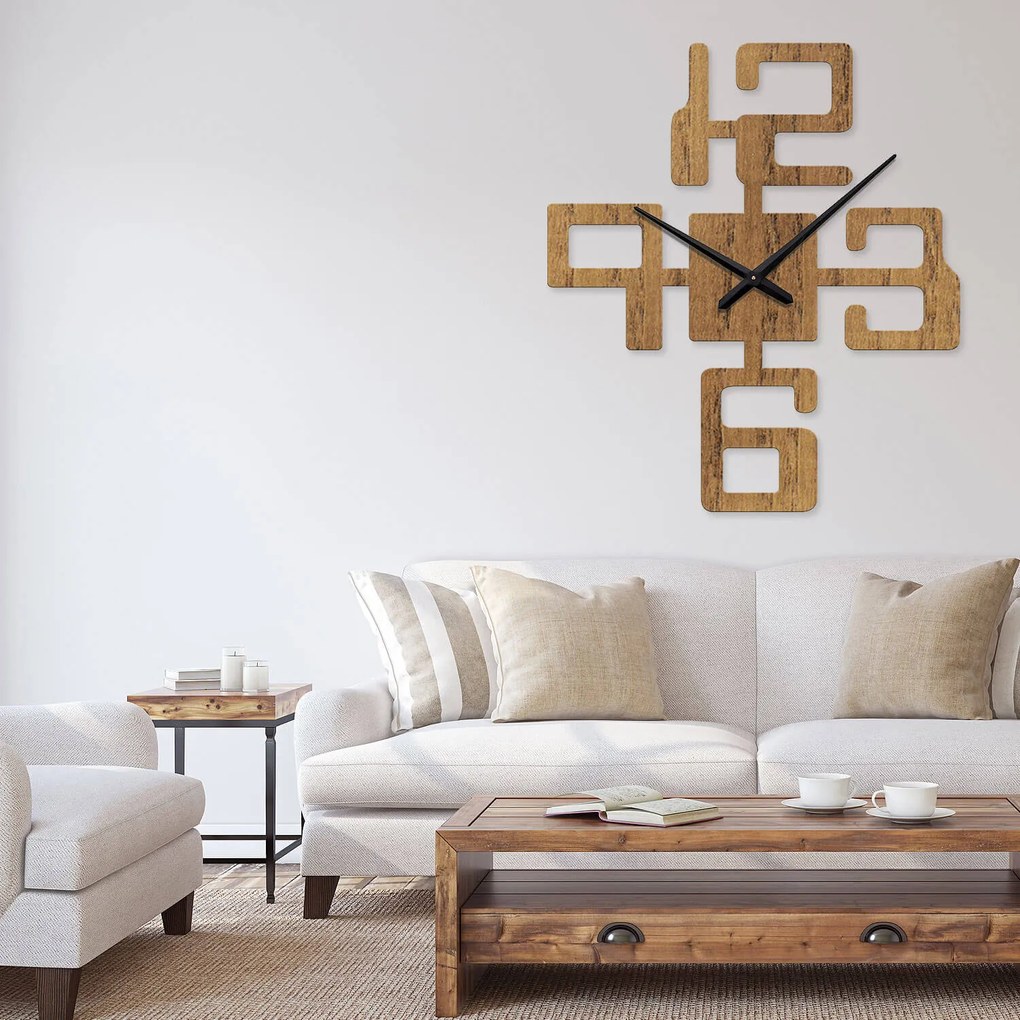 Ρολόι τοίχου  εσωτερικού χώρου ξύλινο clock6 - Clock6-Καστανιά, 1mx1m