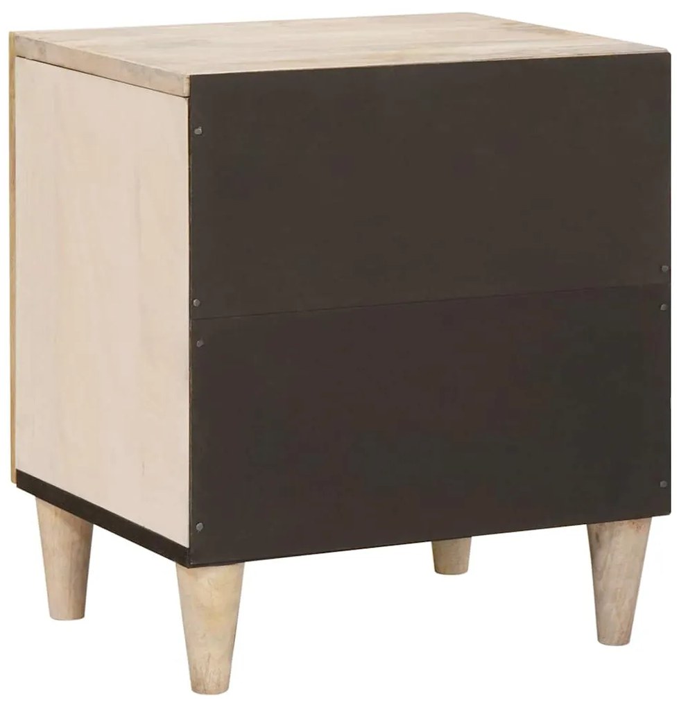 vidaXL Κομοδίνο Μπεζ 40 x 33 x 46 εκ. Μασίφ ξύλο μάνγκο