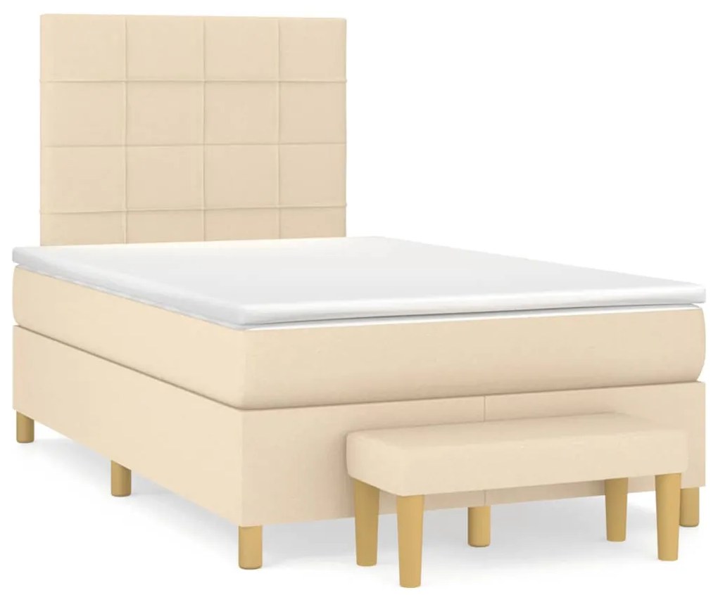 ΚΡΕΒΑΤΙ BOXSPRING ΜΕ ΣΤΡΩΜΑ ΚΡΕΜ 120X200 ΕΚ. ΥΦΑΣΜΑΤΙΝΟ 3137146