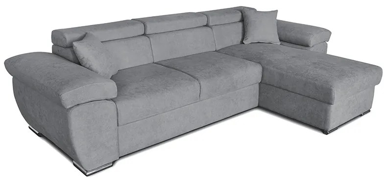 Γωνιακός καναπές-κρεβάτι αναστρέψιμος Comy pakoworld γκρι 286x160x75-90εκ