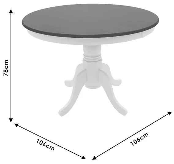 Τραπεζαρία Alice-Adalyn σετ 5τμχ MDF φυσικό-λευκό Φ106x78εκ 106x106x78 εκ.