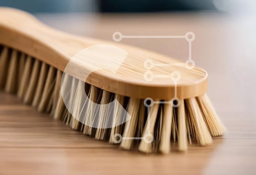Intra Συλλεκτικό Ξύλινο Παζλ Plywood  4mm - Ξύλινη βούρτσα σε ημιτελές ξύλινο τραπέζι Σε Ξύλινο Κουτί - Διαστάσεις: 10x10 cm – 25 κομμάτια