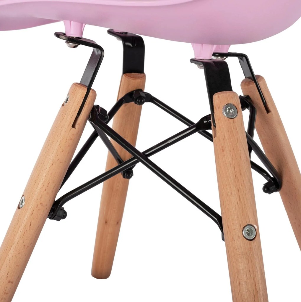 Καρέκλα TWIST KID Παιδική Ξύλινα πόδια Ρόζ 30,5x33x59 εκ. 4αδα 30.5x33x59 εκ.