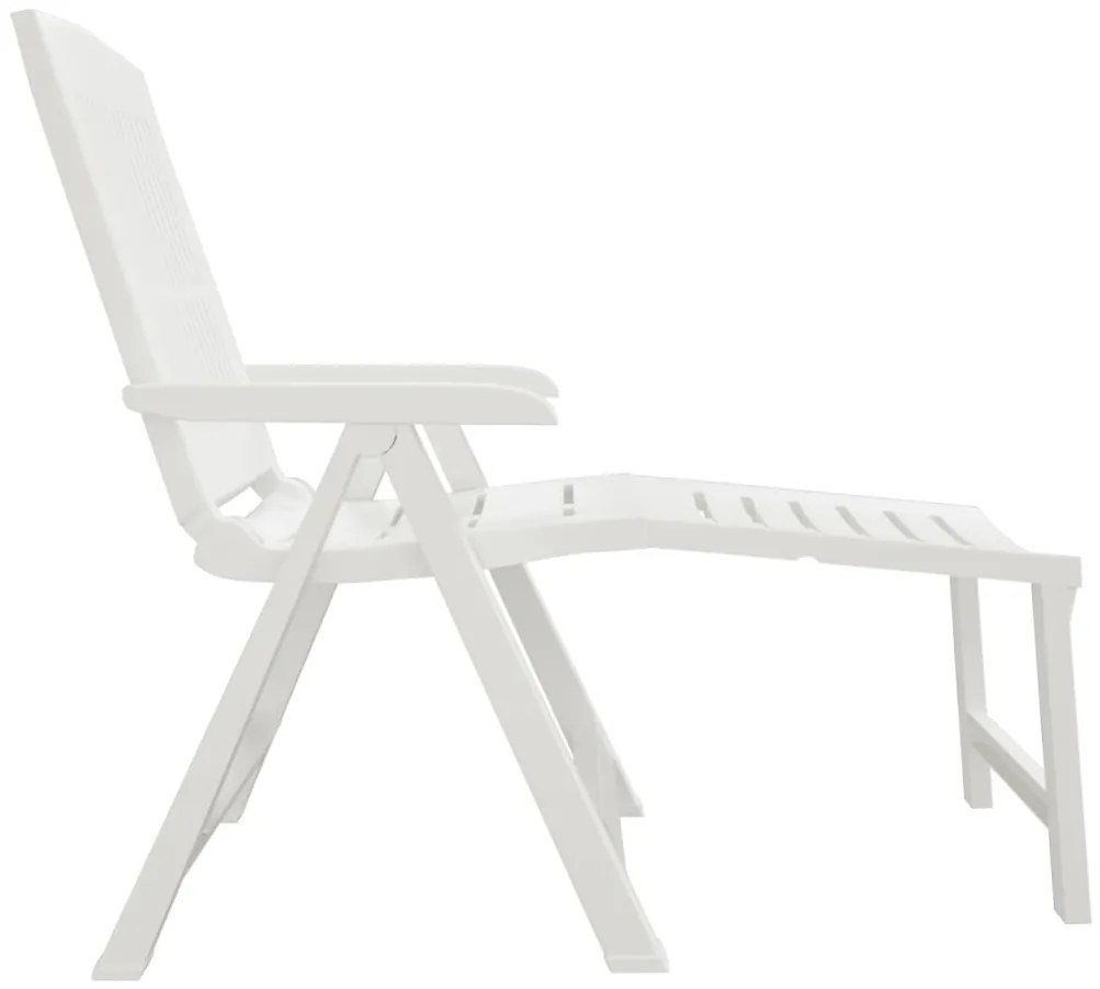 vidaXL Ξαπλώστρα Λευκή Πλαστική