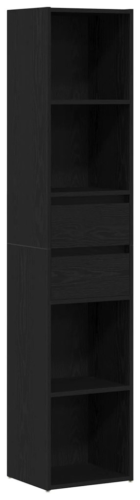 vidaXL Βιβλιοθήκη Μονάδα Μαύρο Δρυς 36x30x171 εκ Επεξεργασμένο ξύλο